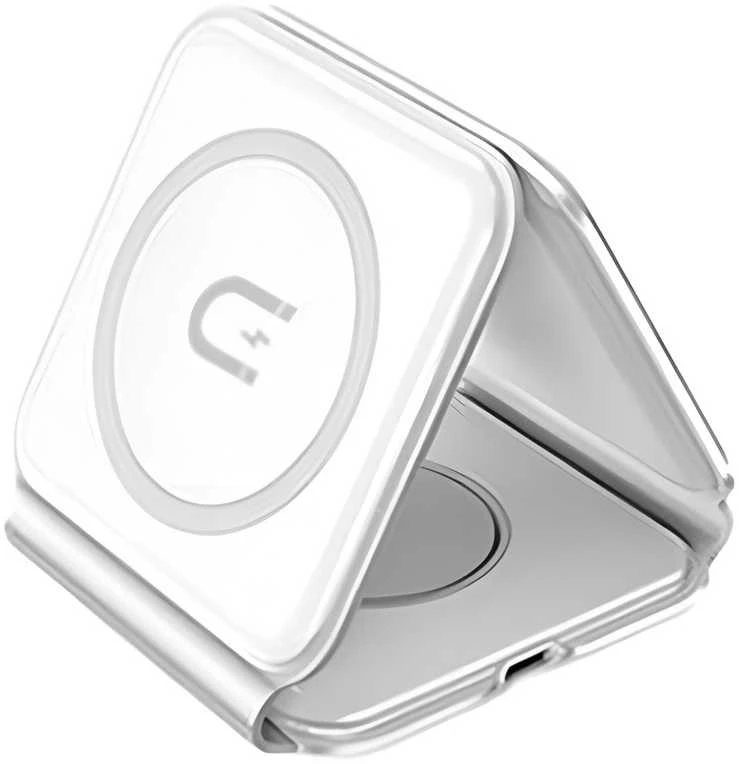 Įkroviklis indukcinė 3w1 Dudao A11N 15W - balta + kabelis USB-C / USB-C