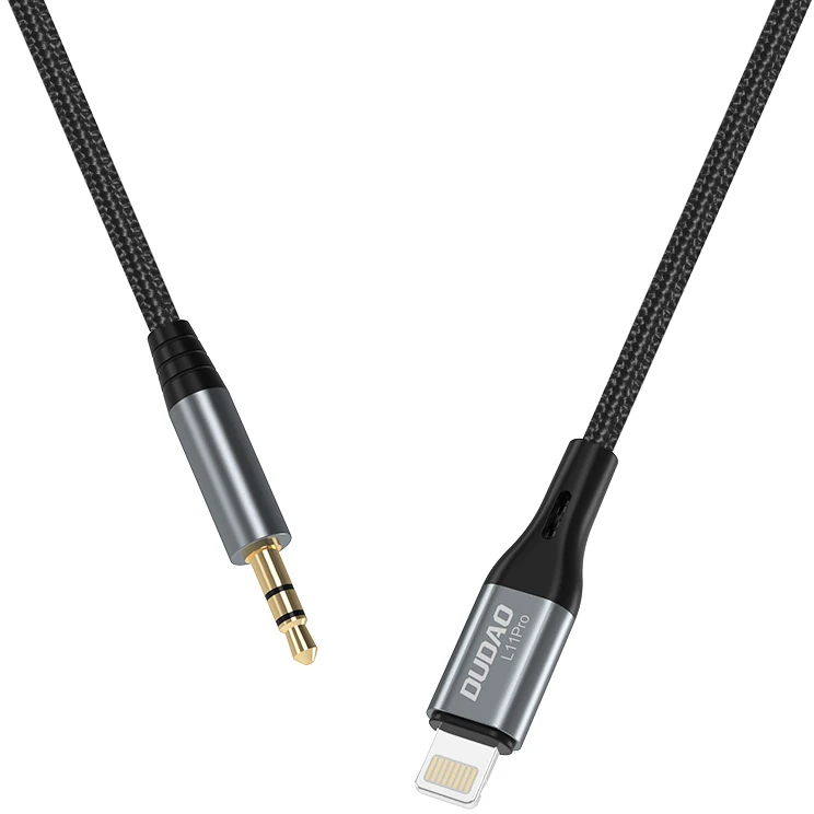 Dudao Lightning to mini jack 3.5mm audio cable 1m pilka (L11PRO)