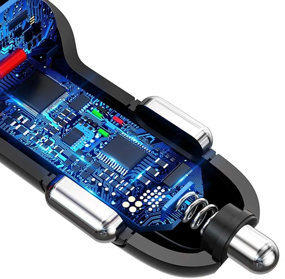 Automobilinis įkroviklis Dudao R7S, 3x USB, 18W (baltas)