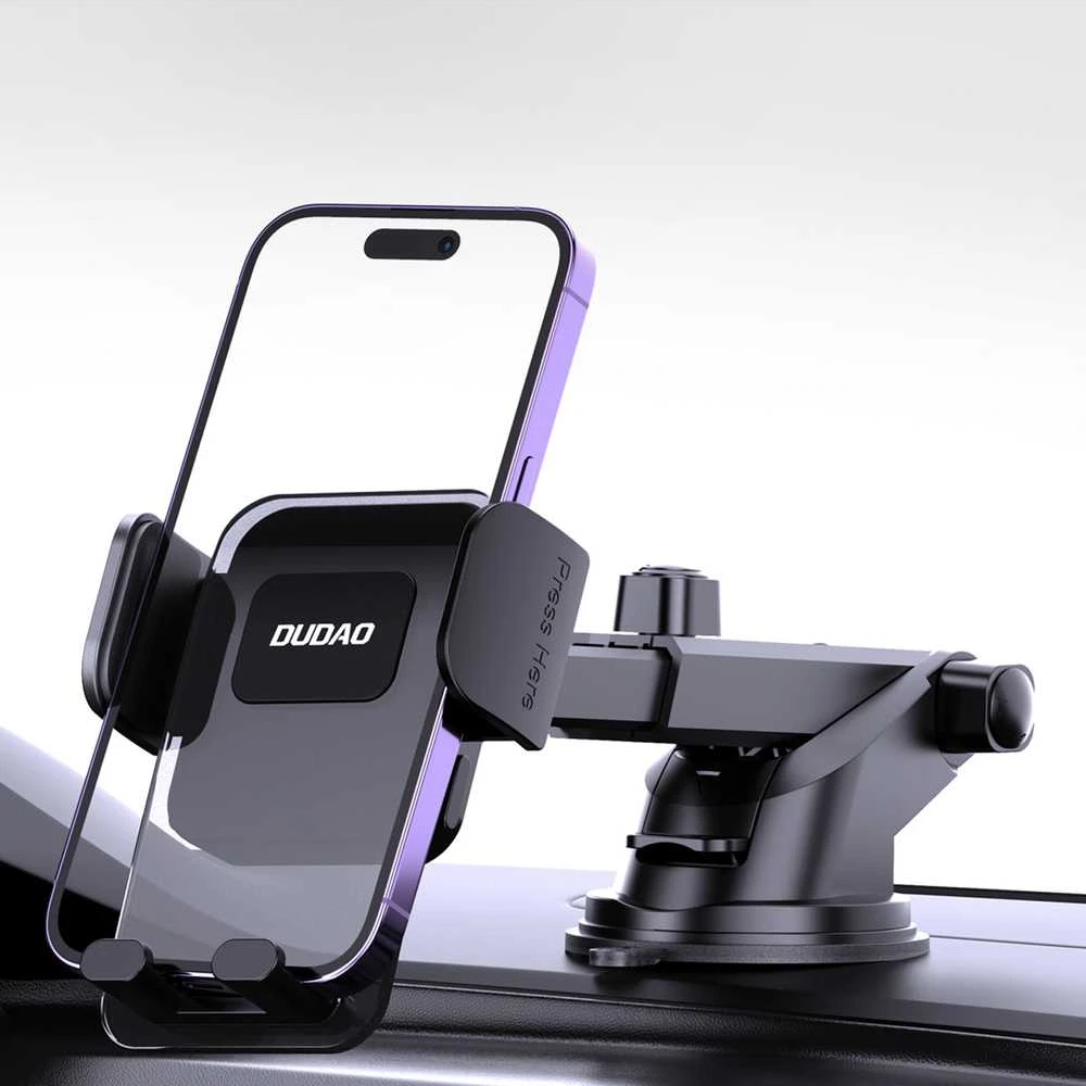 Dudao F8Max+ automobilio laikiklis prietaisų skydeliui arba priekiniam stiklui – juodos spalvos