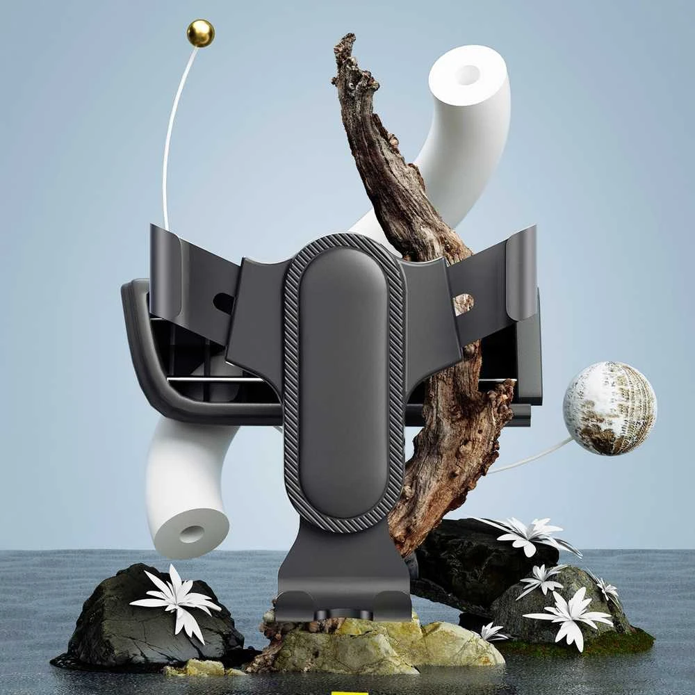 Dudao gravitacijos automobilio telefono laikiklis ventiliacijos angai juodas (F7s)