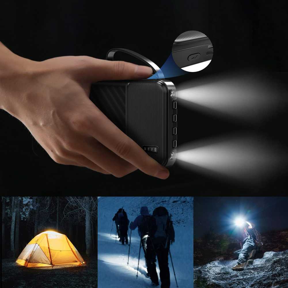 Dudao K11 10000mAh Powerbank with Built-in Cables - Juodas