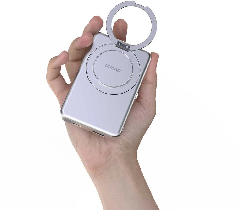 Dudao K28S 20W PD 5000mAh Powerbank su MagSafe is stoveliu – sidabro spalvos