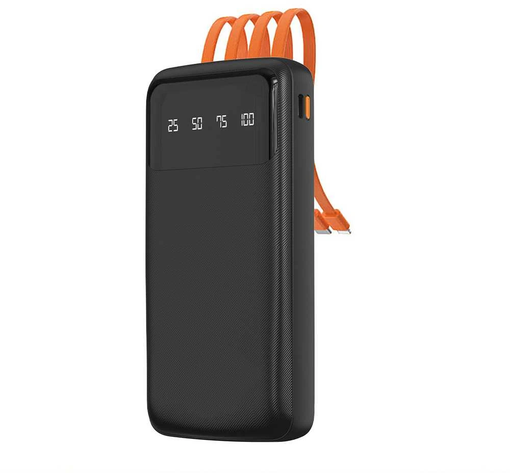 „Dudao K6Pro“ universalus 10 000 mAh maitinimo blokas su USB kabeliu, USB tipas C, žaibo juodas (K6Pro-juodas)
