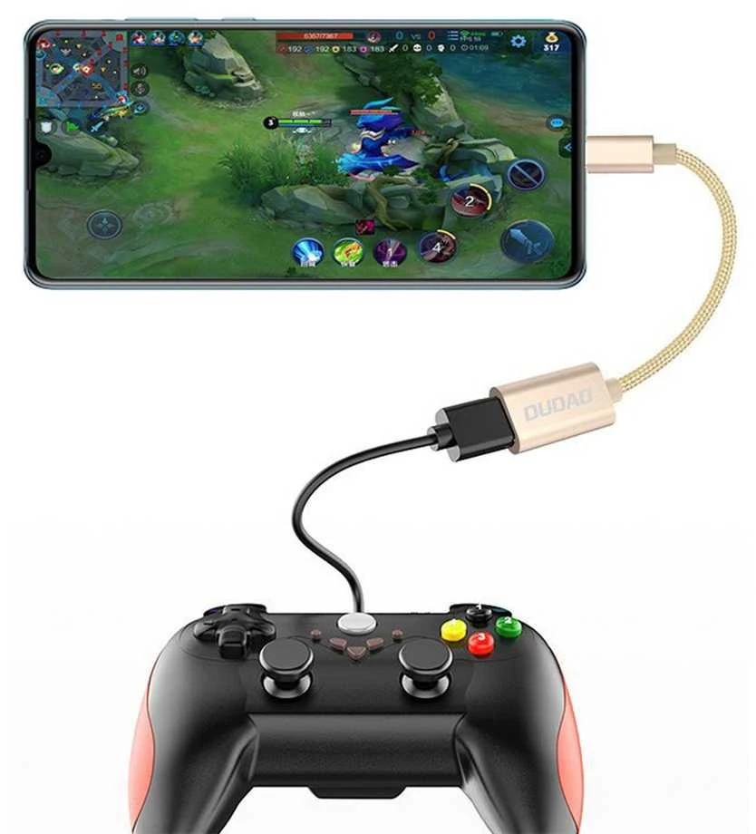 Dudao L15T OTG Adapteris USB-C – USB-A – pilkos spalvos