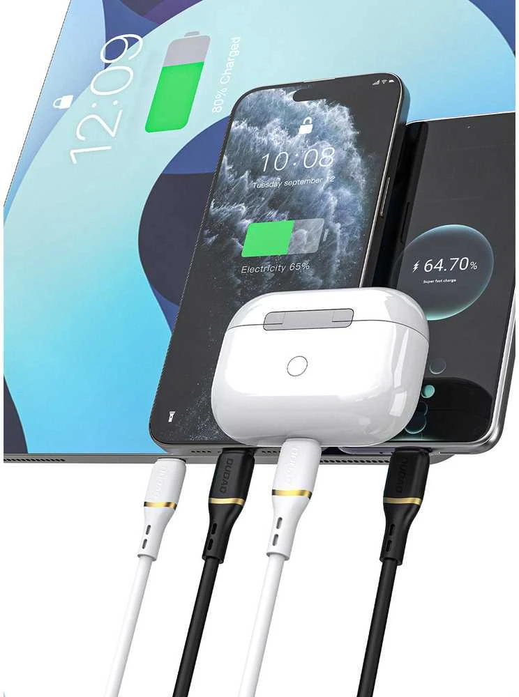 Dudao L25T USB-A - USB-C Silicone Cable 5A 1m - Baltas