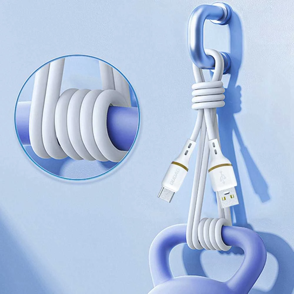 Dudao L25T USB-A - USB-C Silicone Cable 5A 1m - Baltas