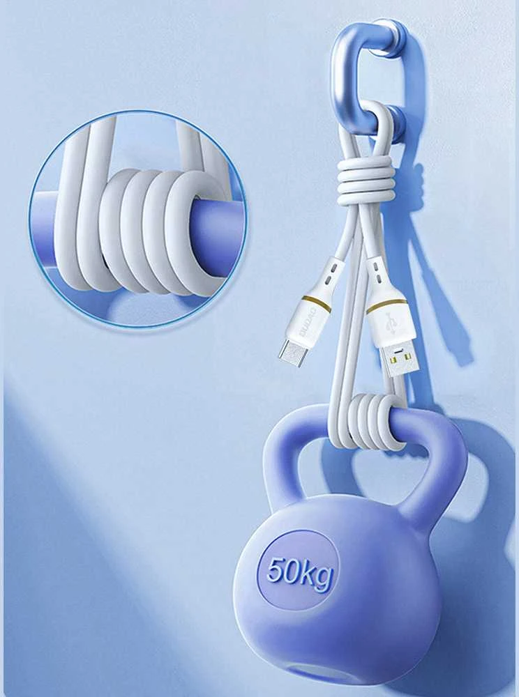 Dudao L25T USB-A - USB-C Silicone Cable 5A 1m - Baltas