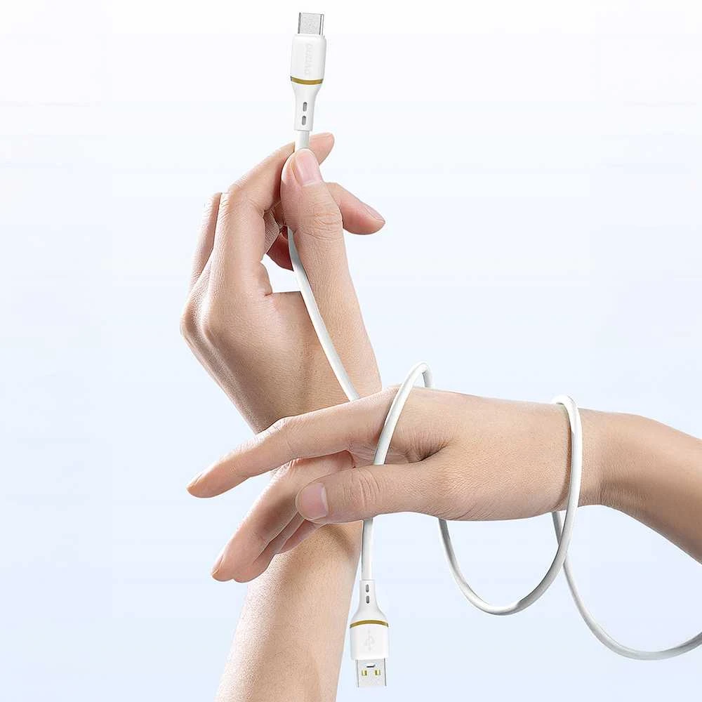 Dudao L25T USB-A - USB-C Silicone Cable 5A 1m - Baltas