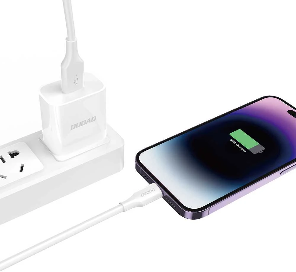 Dudao L2sL USB-A - Lightning 6A kabelis 1.2m - Baltas