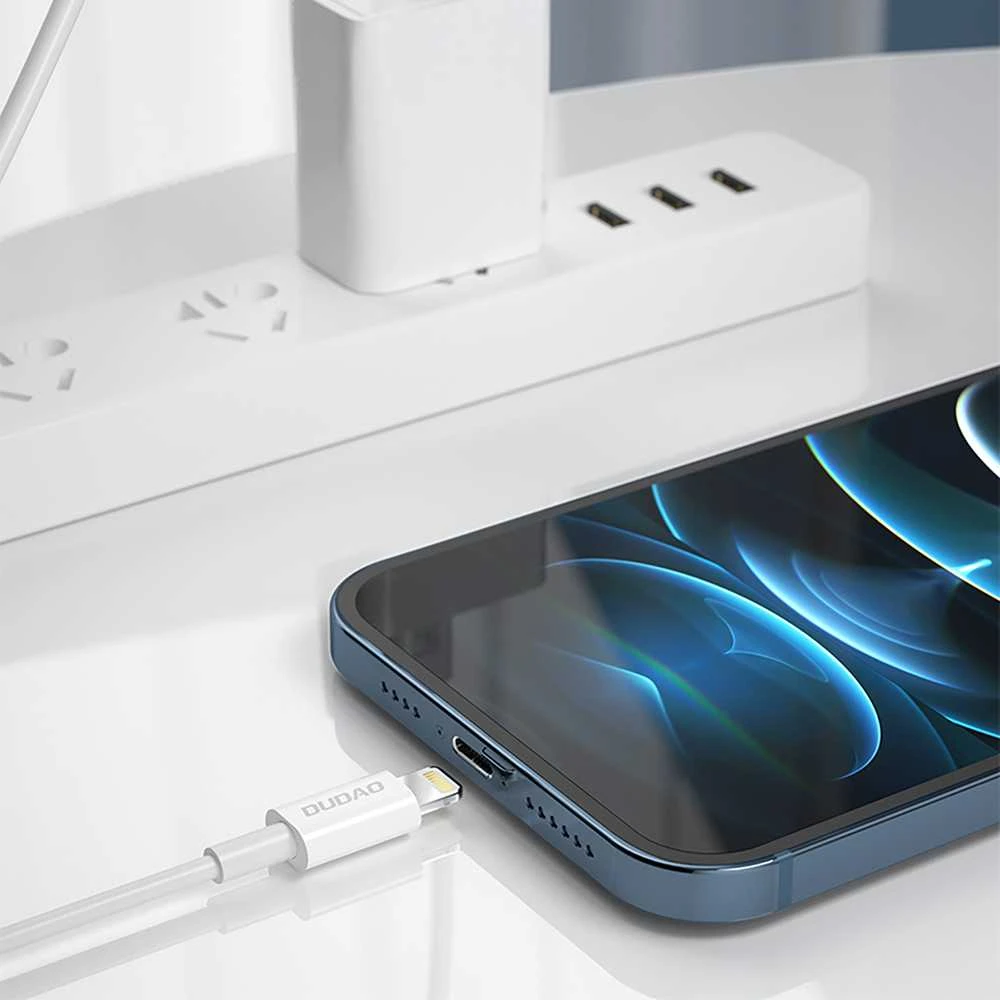 Dudao L6X USB-C – Lightning PD 20W 1m kabelis – baltos spalvos
