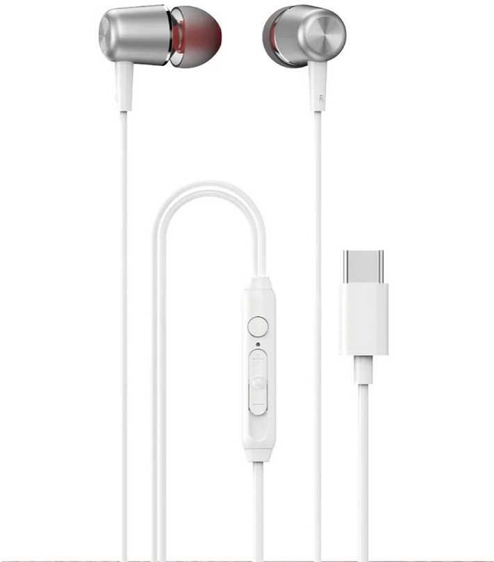 Dudao X1PROT į ausis įstatomos laidinės USB-C ausinės 1.2 m – baltos spalvos