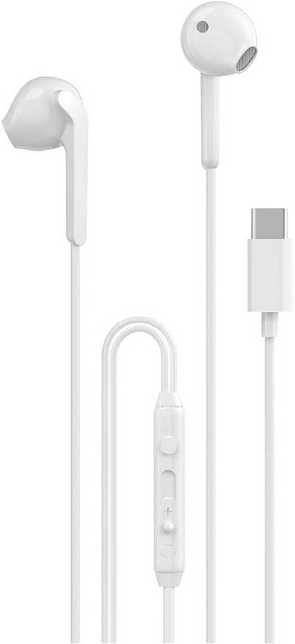 Dudao X3C į ausis įkišamos su laidu USB-C ausinės 1.2m - baltos spalvos