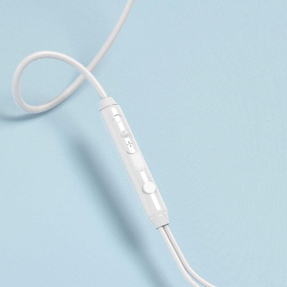 Dudao X3C į ausis įkišamos su laidu USB-C ausinės 1.2m - baltos spalvos