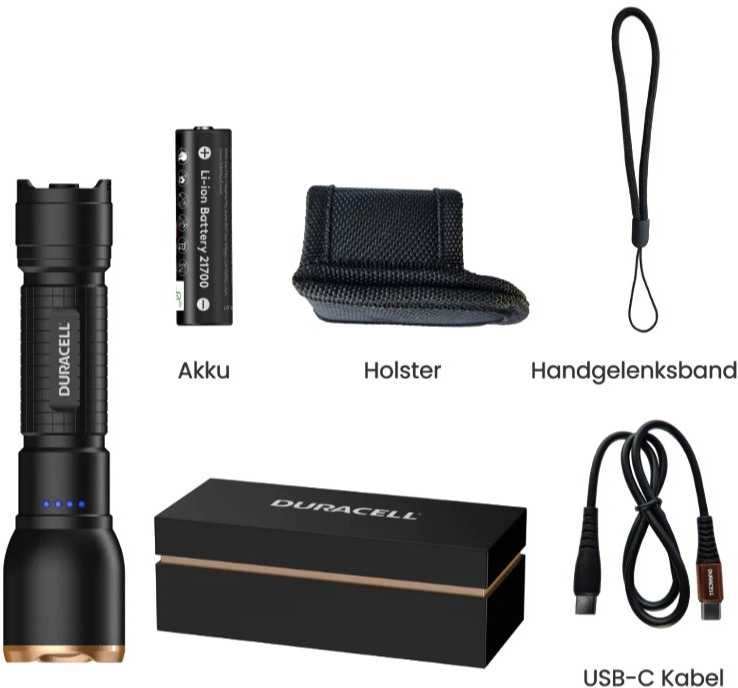 Duracell DF1500R dovanų dėžutės žibintuvėlis juodas