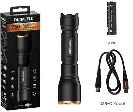 Duracell DF750R Flashlight juodas