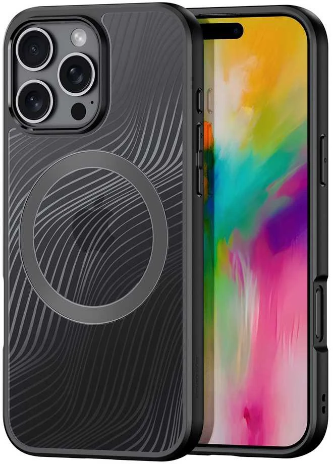 Dux Ducis dėklas AIMO MAG compatible su MagSafe skirtas iPhone 16 Pro Max juodos spalvos