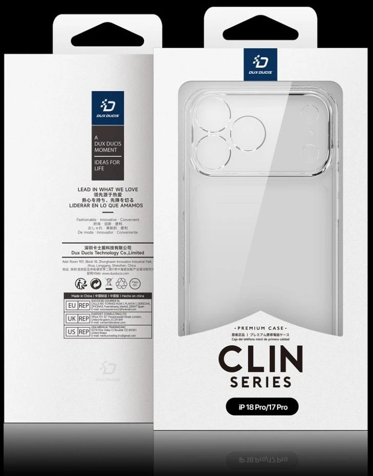 Dėklas DUX DUCIS case CLIN for iPhone 17 Pro / 18 Pro transparent