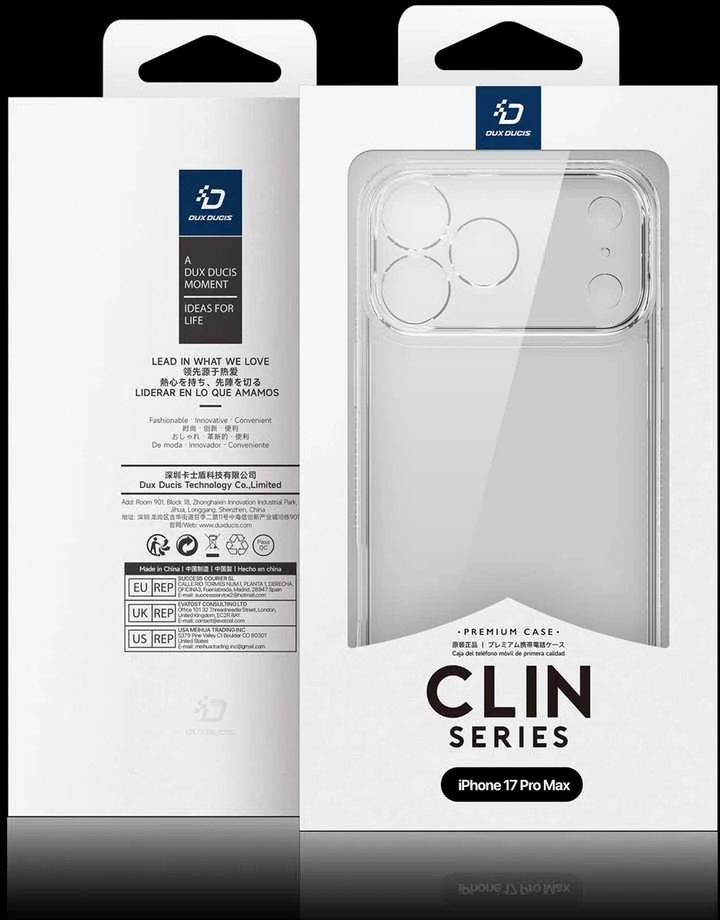 Dux Ducis Clin dėklas skirtas Apple iPhone 17 Pro Max – skaidrus
