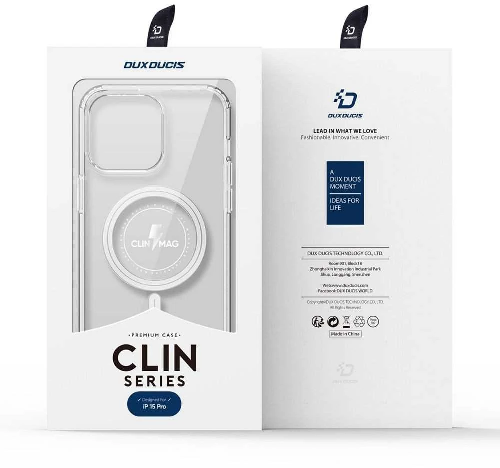 Dėklas Dux Ducis Clin Magsafe Apple iPhone 15 Pro Max skaidrus