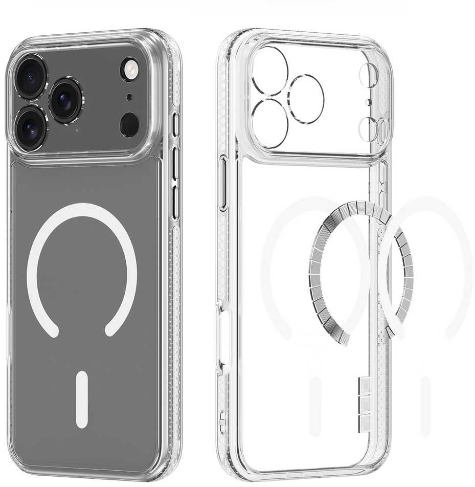 DUX DUCIS CLIN MAG dėklas, suderinamas su „MagSafe“, skirtas IPHONE 17 PRO MAX (atviro žiedo versija), skaidrus