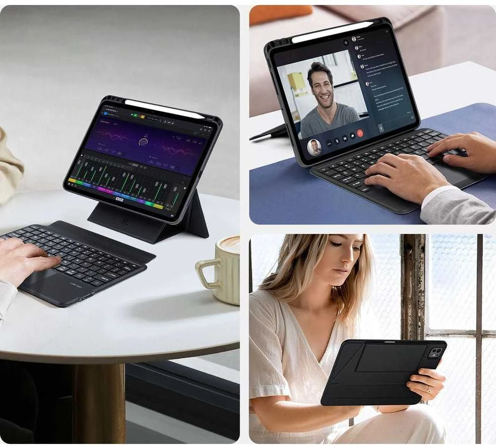 DUX DUCIS dėklas DK sulankstomas su belaide klaviatūra iPad Pro 11 (2024) juodas