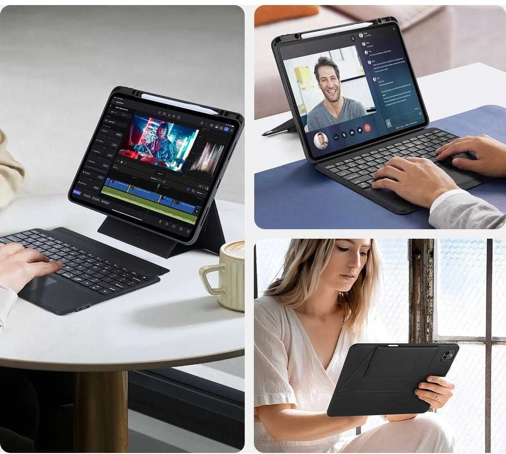 DUX DUCIS dėklas DK sulankstomas su belaide klaviatūra iPad Pro 13 (2024) juodas