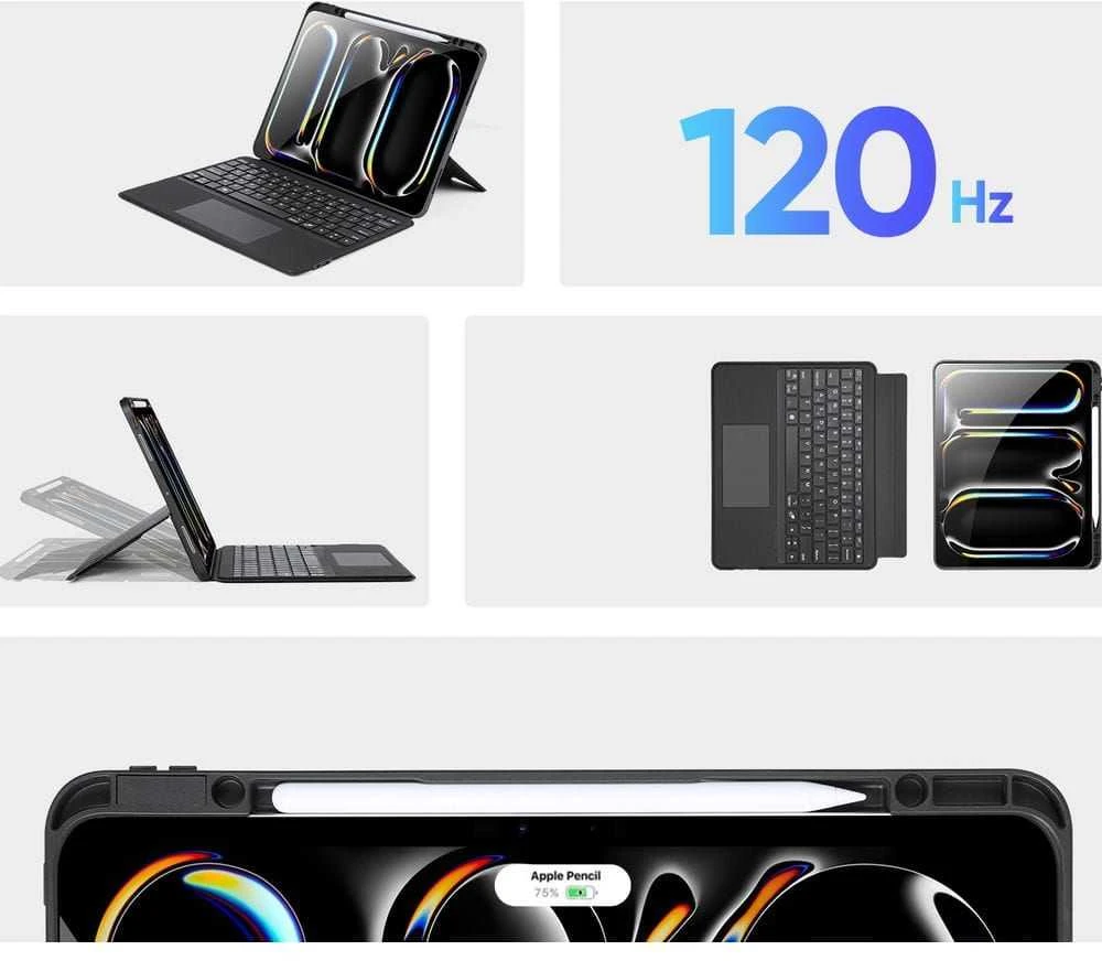 DUX DUCIS dėklas DK sulankstomas su belaide klaviatūra iPad Pro 13 (2024) juodas