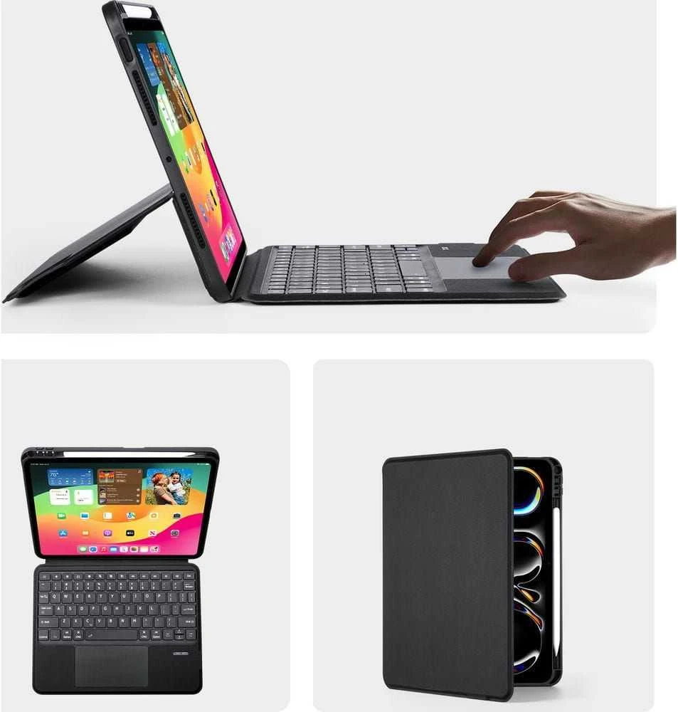 DUX DUCIS dėklas DK sulankstomas su belaide klaviatūra iPad Pro 11 (2024) juodas