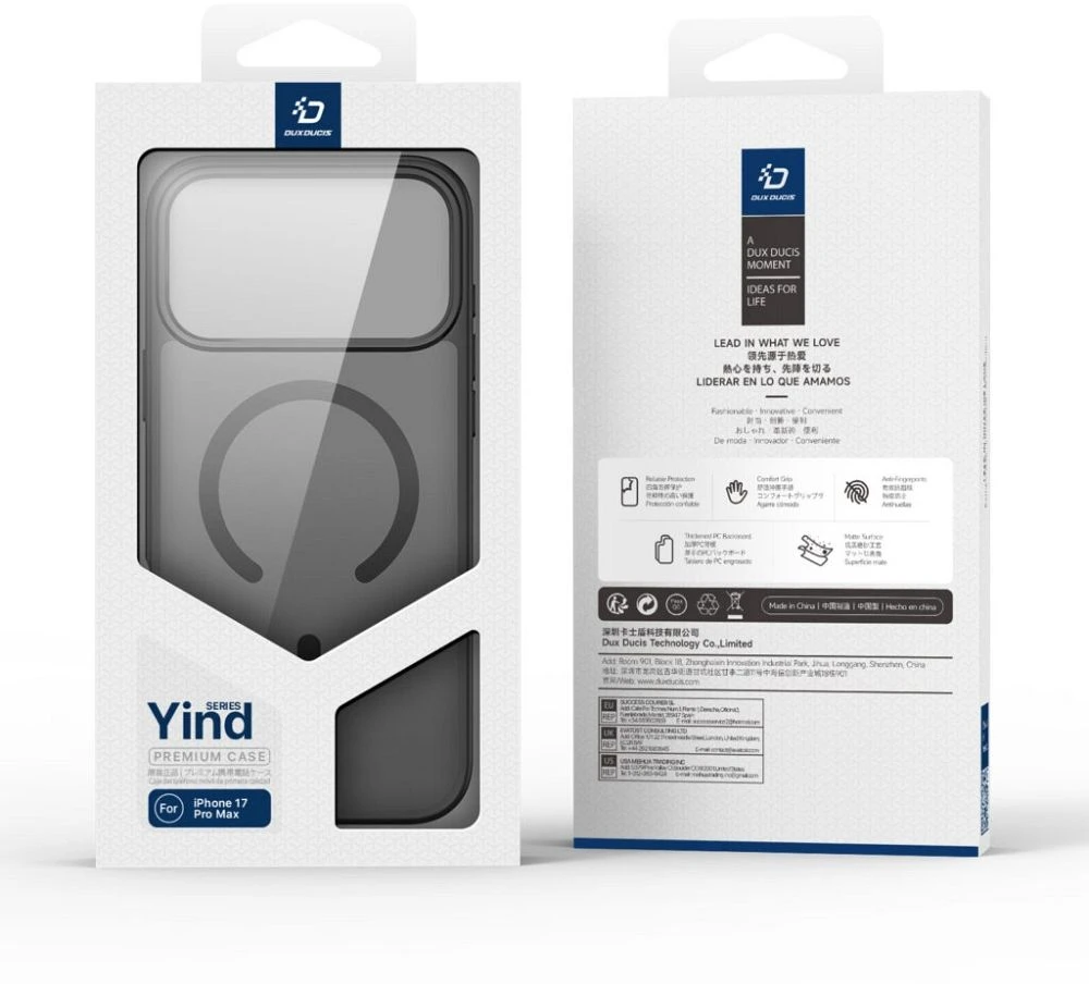 Dėklas DUX DUCIS case YIND compatible with MagSafe for iPhone 17 Pro Max / 18 Pro Max (Open Ring Version) juodas