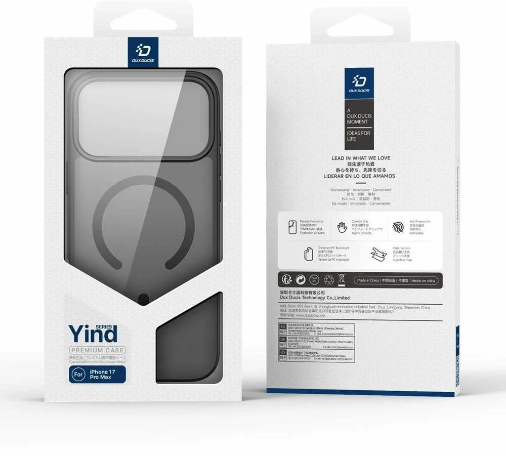 Dux Ducis Yind Apple iPhone 17 Pro Dėklas suderinamas su MagSafe – juodos spalvos