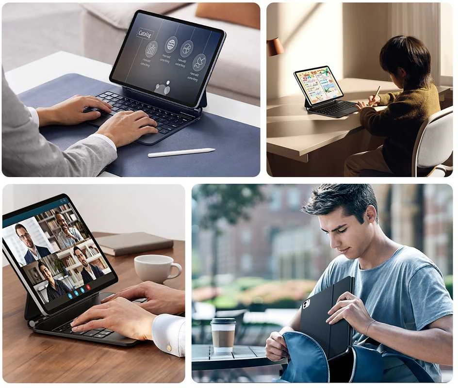 Dux Ducis Keyboard (MK Series) Dėklas with Bluetooth Keyboard skirtas iPad Pro 11″ 2024 – juodos spalvos