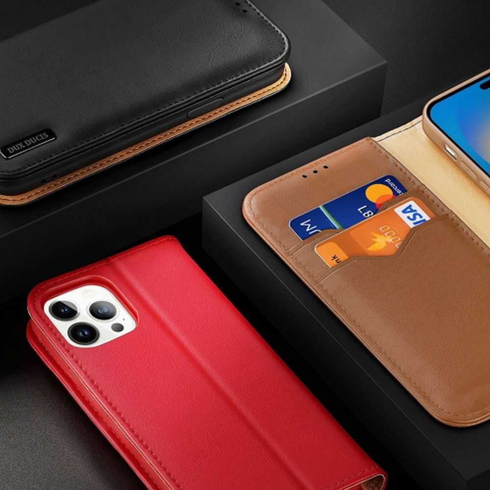 Dux Ducis LEADER LEADER piniginės dėklas HIVO, skirtas IPHONE 15 Pro raudonas