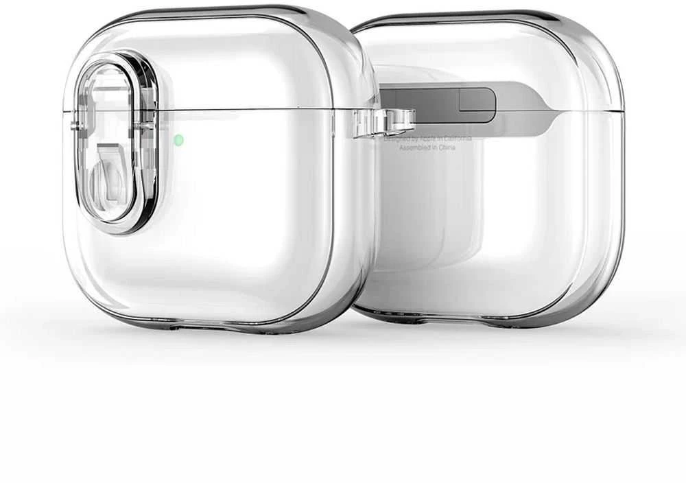 Ausinių dėklas Dux Ducis PECL, skirtas AirPods 4, apsauginis TPU+PC, skaidrus