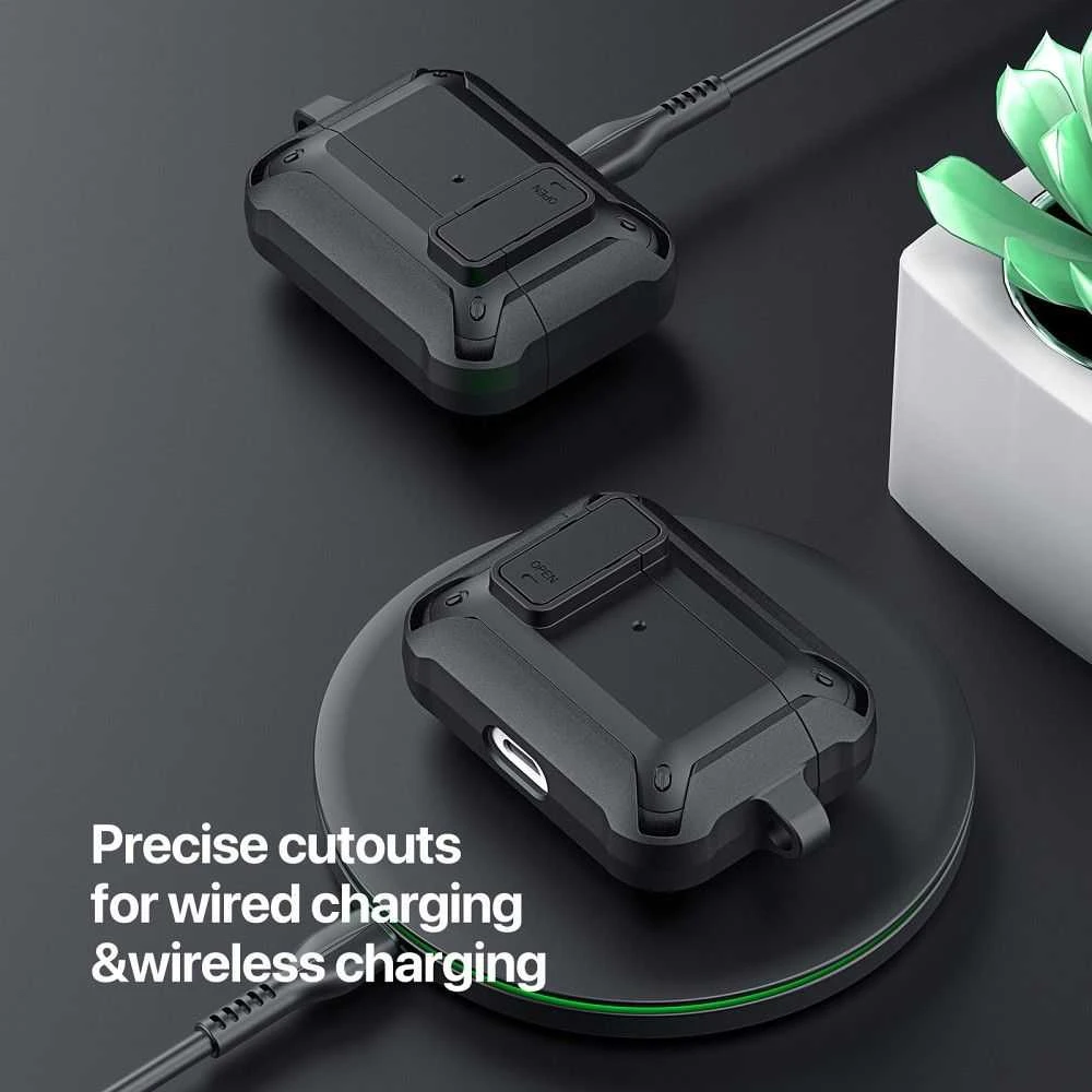 Earbuds dėklas Dux Ducis PECO skirta AirPods 3 apsauginis armor juodas