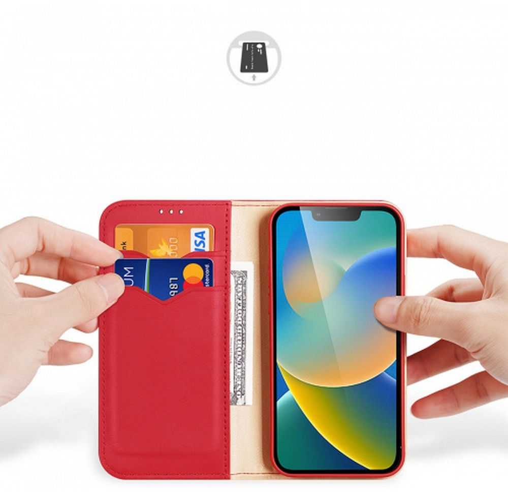 DUX DUCIS piniginės dėklas HIVO, skirtas IPHONE 15 Plus raudonas
