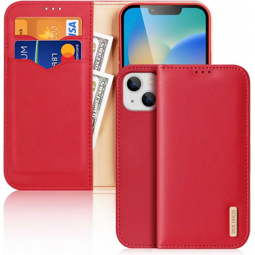 DUX DUCIS piniginės dėklas HIVO, skirtas IPHONE 15 Plus raudonas
