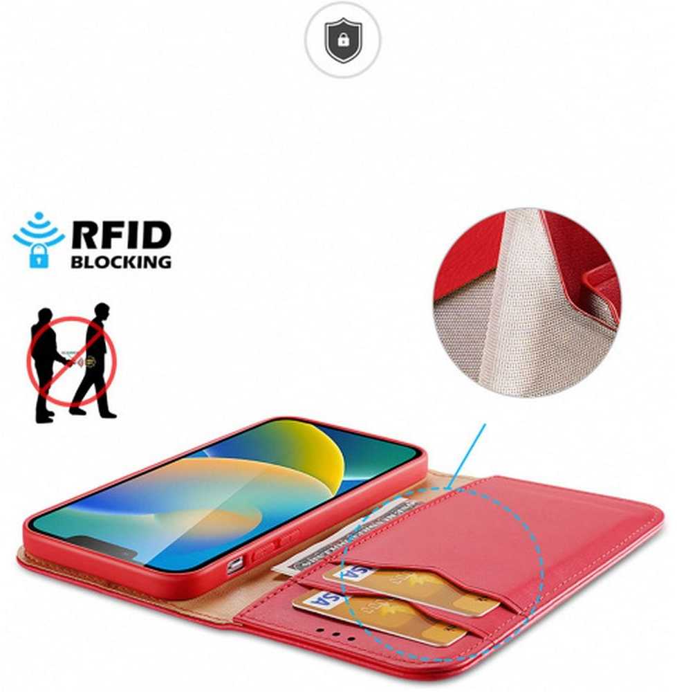 DUX DUCIS piniginės dėklas HIVO, skirtas IPHONE 15 Plus raudonas