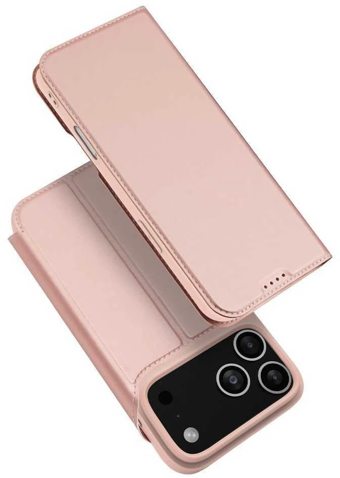 DUX DUCIS piniginės dėklas SKIN PRO, skirtas IPHONE 17 PRO, rožinis