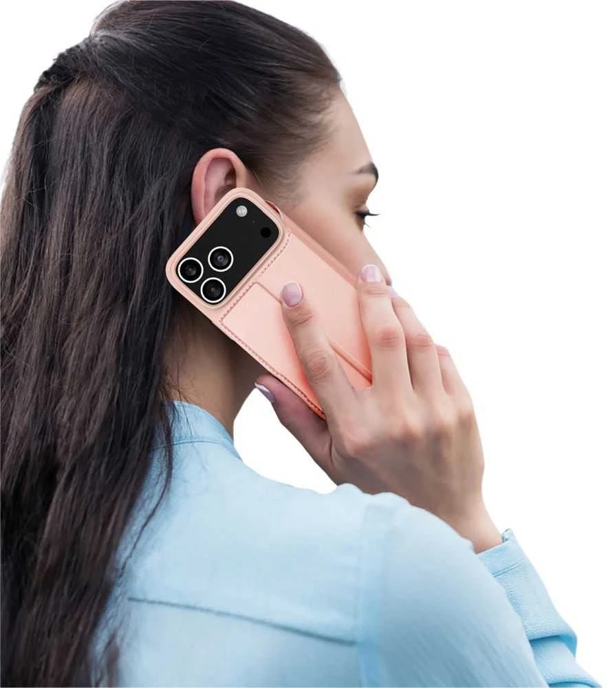 DUX DUCIS piniginės dėklas SKIN PRO, skirtas IPHONE 17 PRO, rožinis