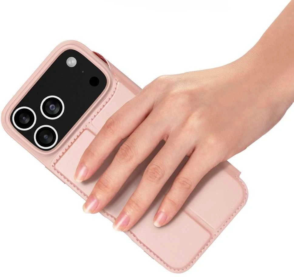 DUX DUCIS piniginės dėklas SKIN PRO, skirtas IPHONE 17 PRO, rožinis