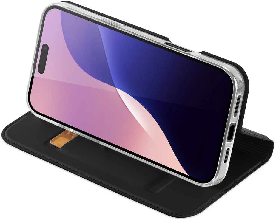 Dux Ducis atverčiamas dėklas SKIN PRO skirtas Apple iPhone 16 Pro juodos spalvos