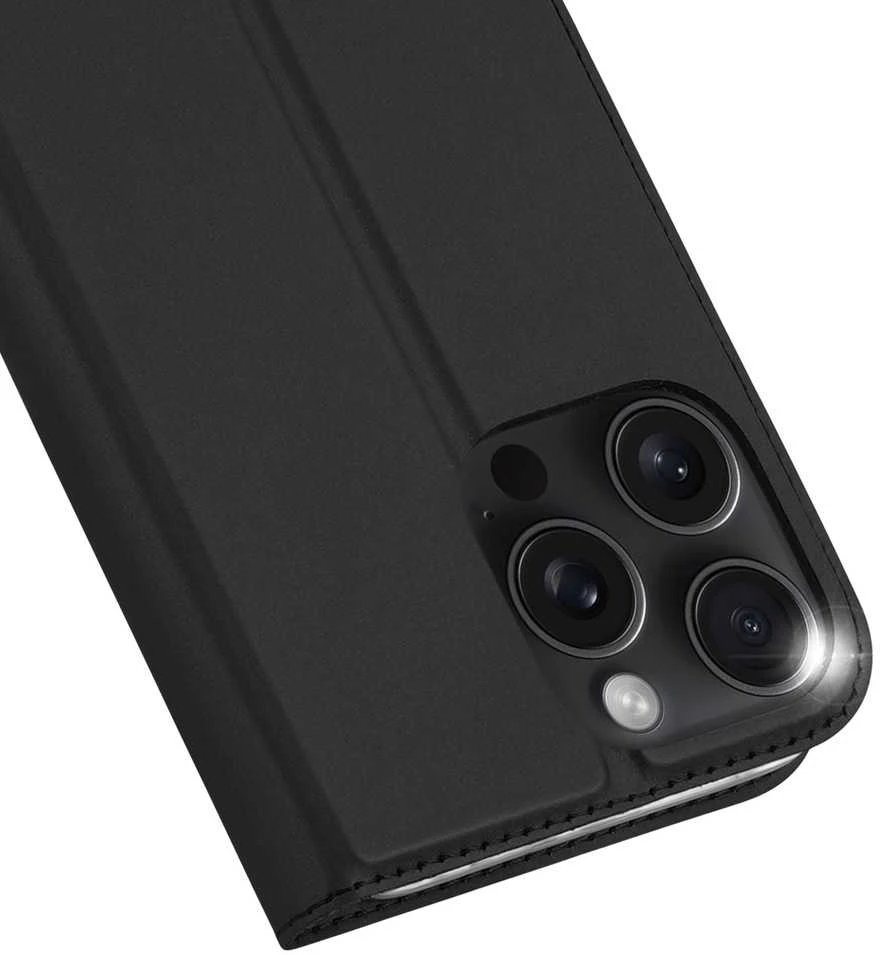 Dux Ducis atverčiamas dėklas SKIN PRO skirtas Apple iPhone 16 Pro juodos spalvos