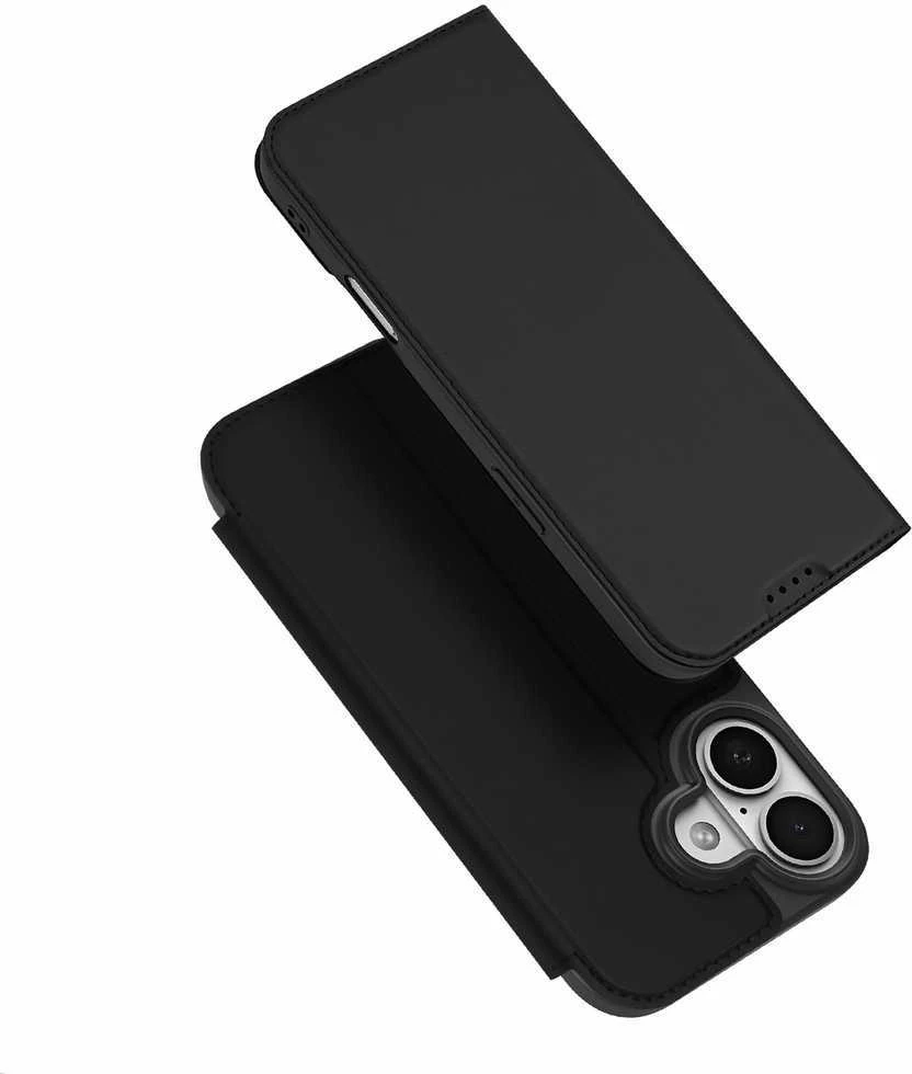 Dux Ducis Skin Pro Apple iPhone 17 dėklas su Flip and Card Slot – juodos spalvos