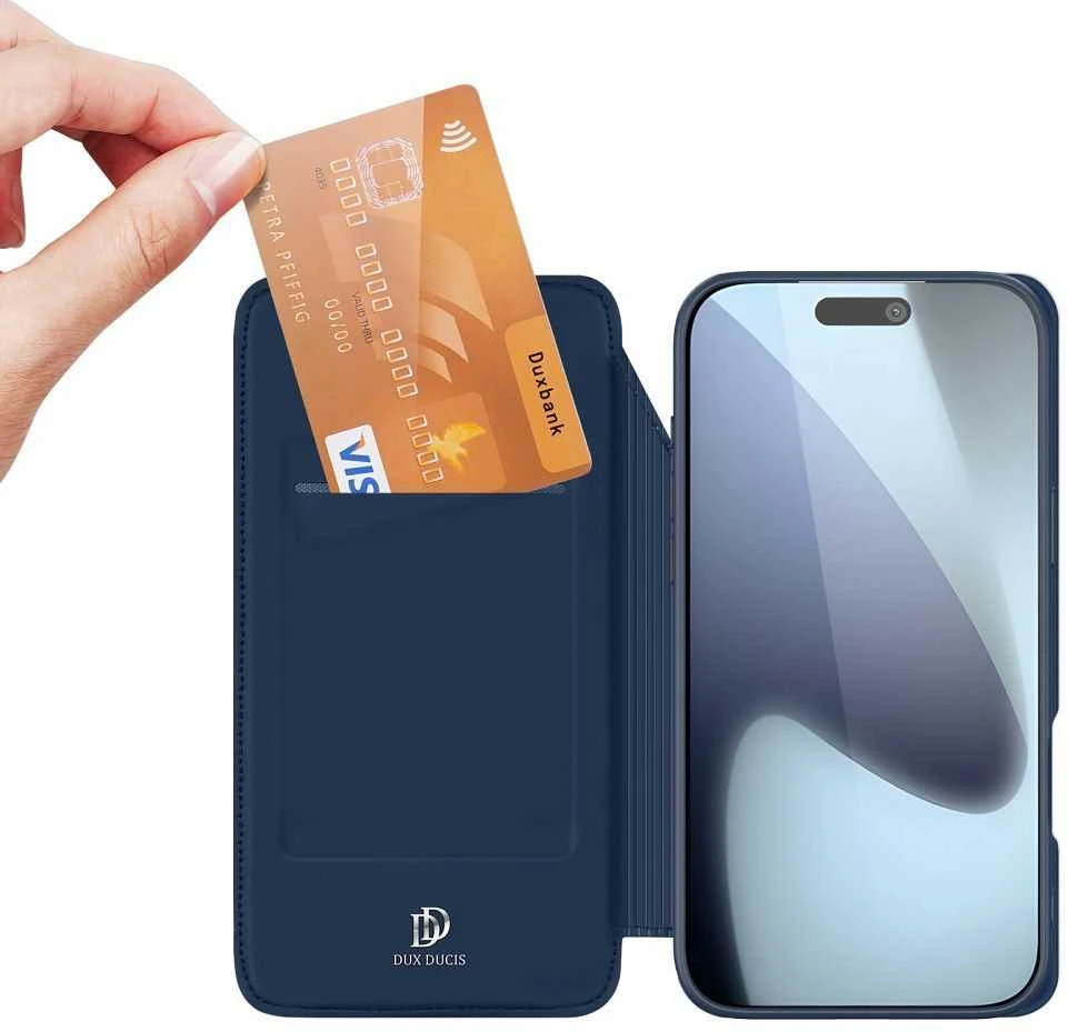 DUX DUCIS piniginės dėklas SKIN PRO, skirtas IPHONE 17 PRO, mėlynas