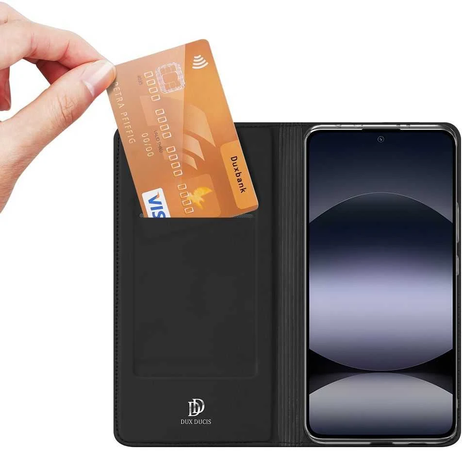 DUX DUCIS piniginės dėklas SKIN PRO, skirtas REDMI NOTE 14 4G (163,25 mm) juodas