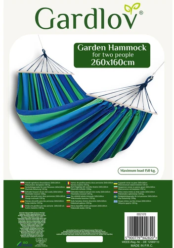 Double garden hammock 260x160cm Gardlov 21078
