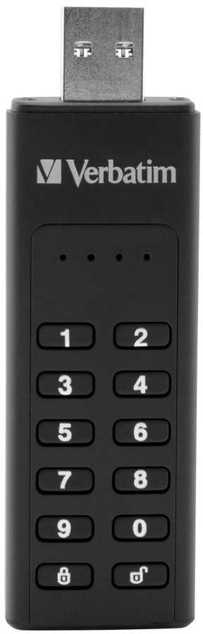External drive Verbatim klaviatūra Secure USB 3.2 Gen 1 32GB juodos spalvos 49427