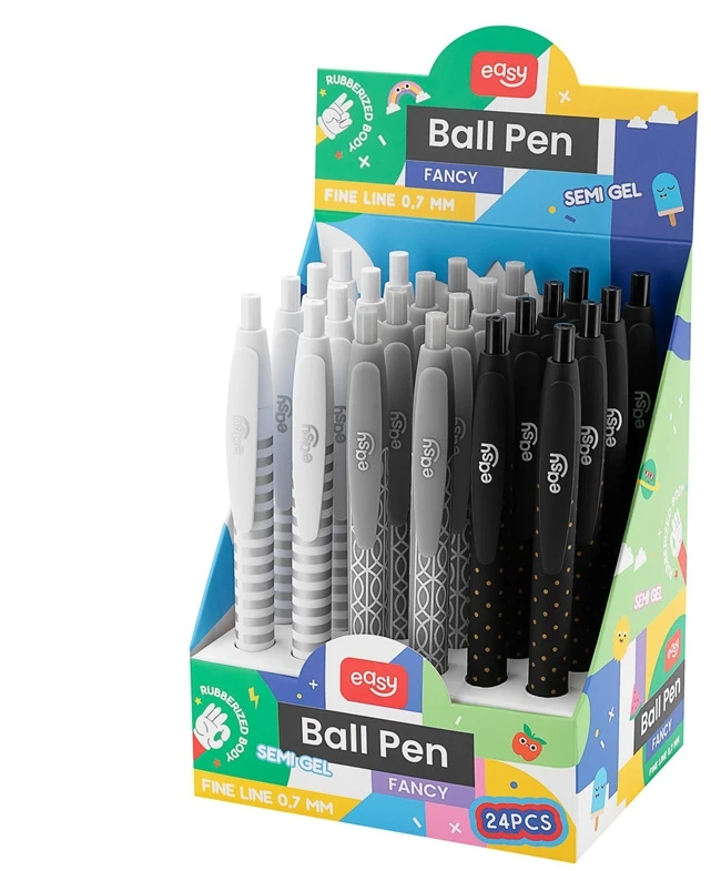 Easy Ballpoint pen. baltas col./juodas col.. 0.7 mm