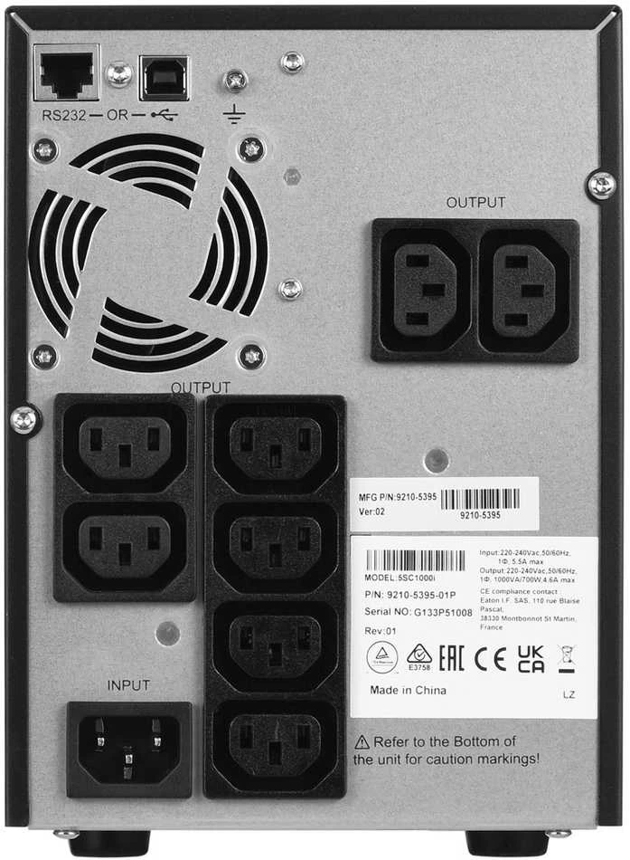 Eaton 1000VA/700W UPS, interaktyvus linija su gryna sinusine išvestimi, Windows/MacOS/Linux palaikymas, USB/serijinis